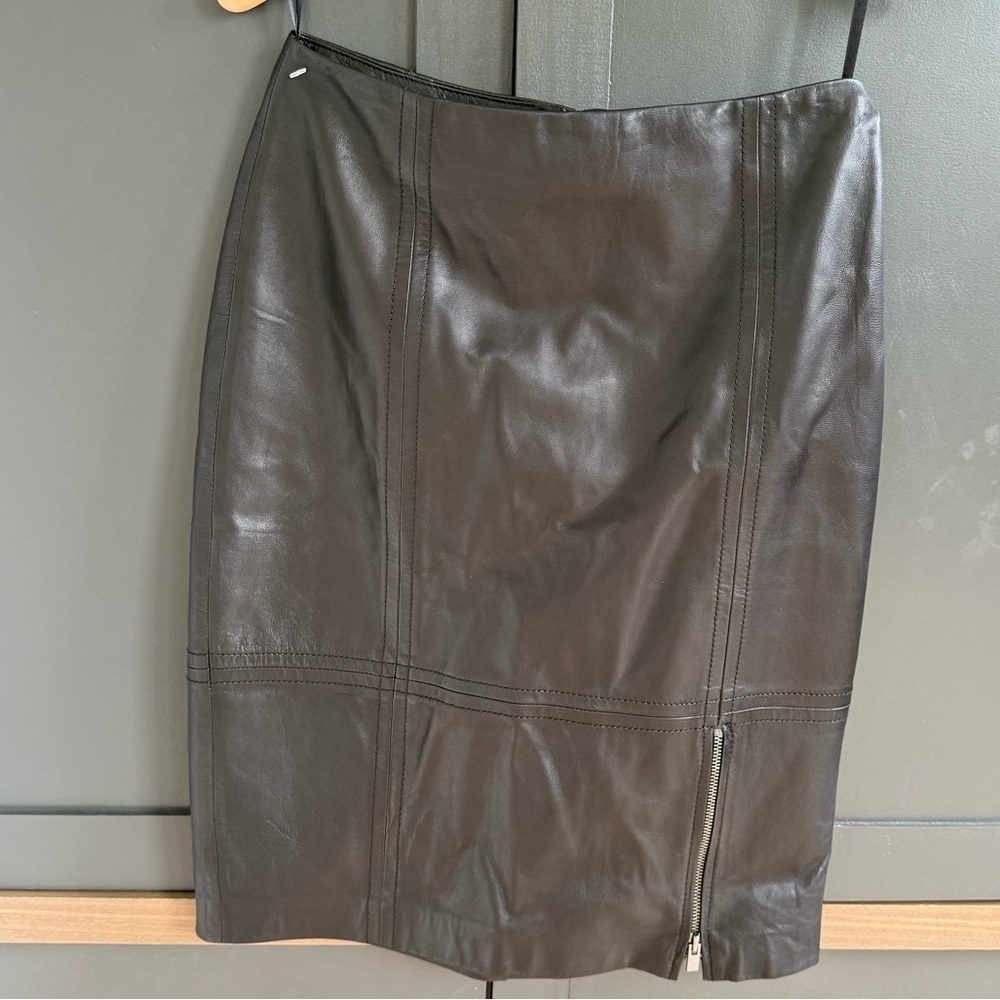 Talbots | Black 100% Luxe Leather Skirt • 4 • NWT